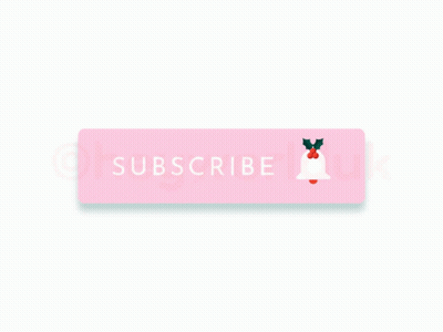 Pink Subscribe Button With Candy Canes and Holly