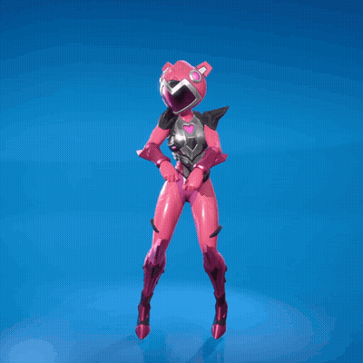 Pink Superhero With Heart On Helmet GIF