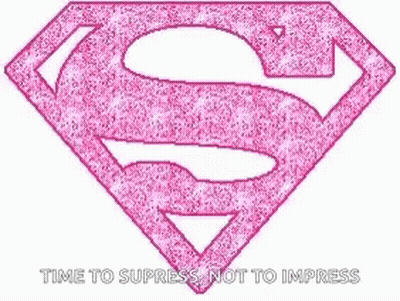 Pink Superman Logo Time To Suppress Not To Impress GIF