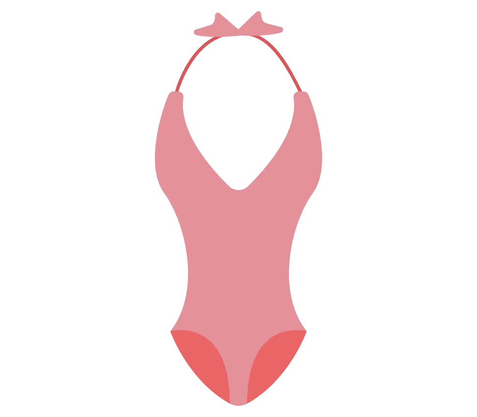 Pink Swimsuit With Red Strap Sticker