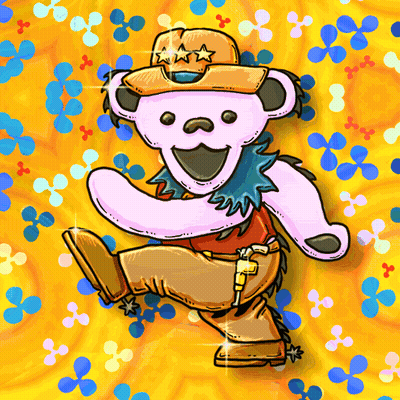 Pink Teddy Bear In Cowboy Hat And Boots GIF