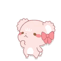 Pink Teddy Bear Saying Good Morning Sticker