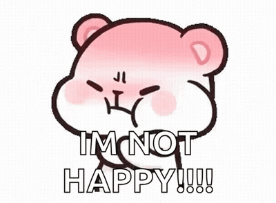 Pink Teddy Bear Saying Not Happy GIF