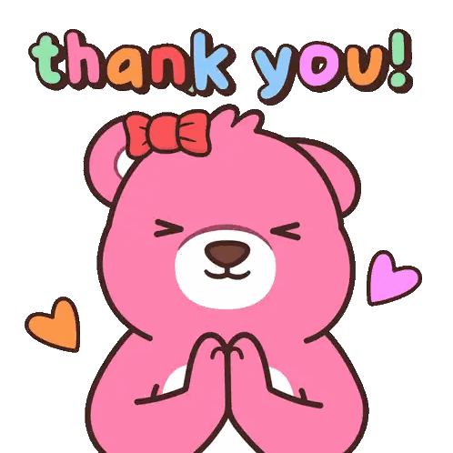 Pink Teddy Bear Saying Thank You Sticker