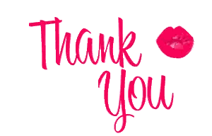 Pink Thank You Sign With Kiss Sticker