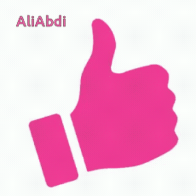 Pink Thumbs Up Saying Aliabdi