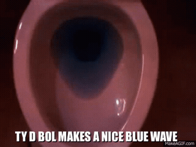 Pink Toilet Saying Ty D Bol Makes A Nice Blue Wave GIF
