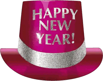 Pink Top Hat Saying Happy New Year Sticker