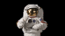 Pink Transparent Heart Sticker Astronaut GIF