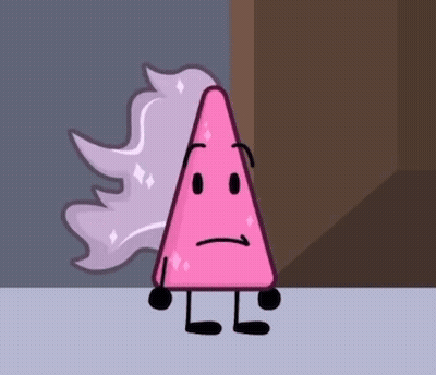 Pink Triangle With Sad Face GIF