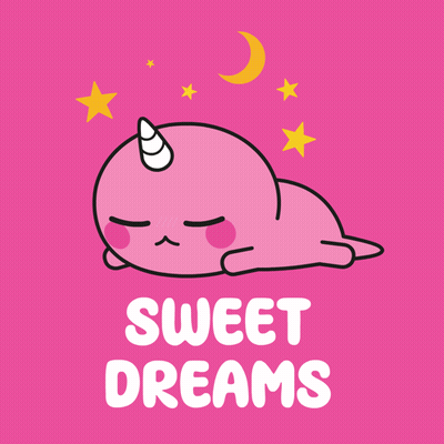 Pink Unicorn Sleeping Sweet Dreams GIF