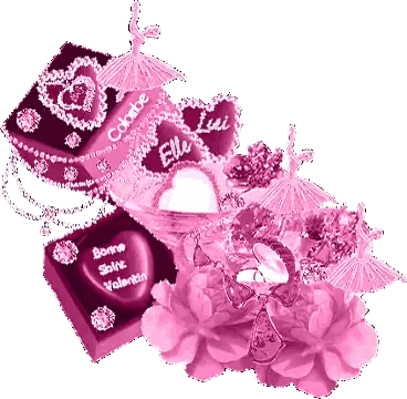 Pink Valentine Display With Bonne Saint Valentin Box Sticker