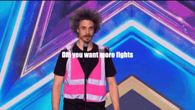 Pink Vest Man Asks Did You Want More Fights GIF