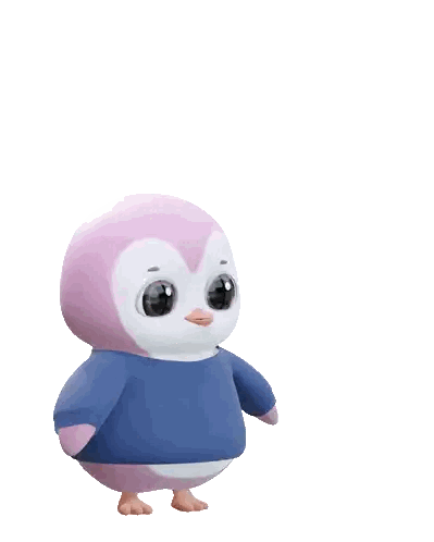 Pink White Penguin With Heart Sticker