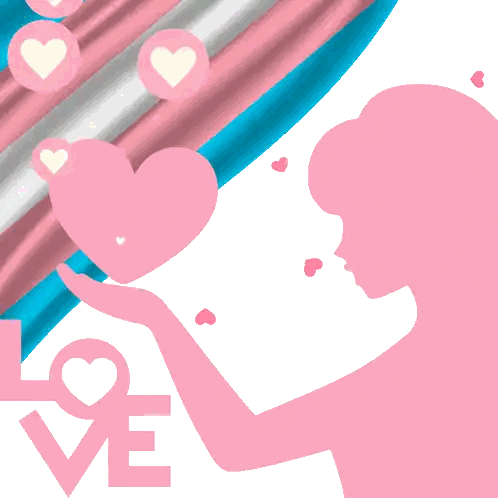 Pink Woman Blowing Heart Love Sticker
