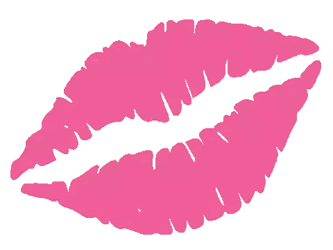 Pink Woman's Lips Silhouette Sticker