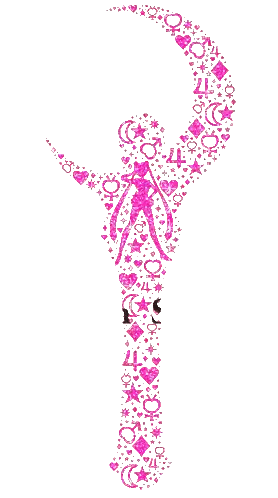 Pink Woman Silhouette With Moon Hearts Stars Sticker