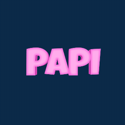 Pink Word Papi On Blue Background GIF