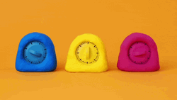 Pink Yellow Blue Mini Alarm Clock GIF