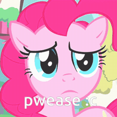 Pinkie Pie From My Little Pony Has A Sad Look On Her Face And Says Pwease GIF