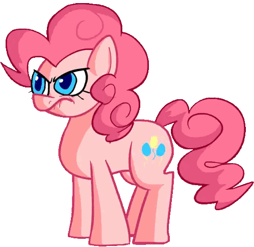 Pinkie Pie From My Little Pony Has An Angry Look On His Face Sticker