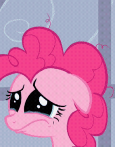 Pinkie Pie From My Little Pony Is Crying With Tears Running Down Her Face GIF