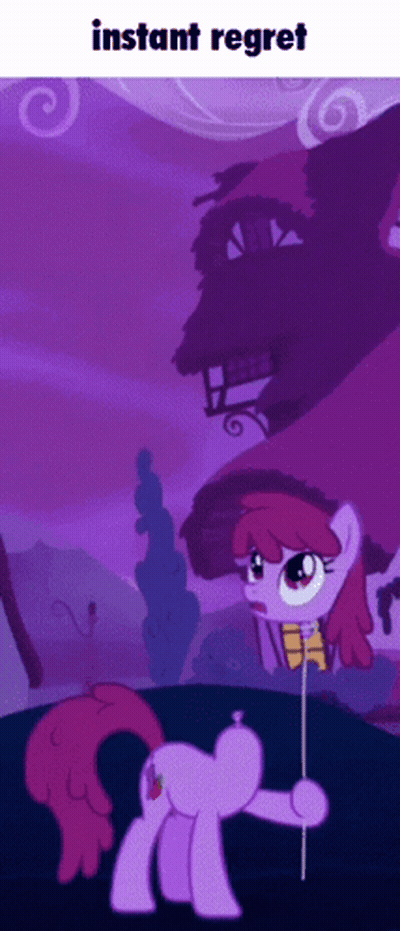 Pinkie Pie From My Little Pony Is Holding A Balloon And Says Instant Regret GIF