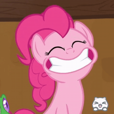 Pinkie Pie From My Little Pony Is Smiling With Her Eyes Closed GIF