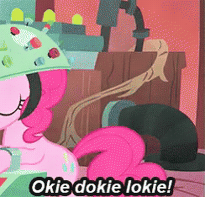 Pinkie Pie From My Little Pony Is Wearing A Helmet And Says Okie Dokie Lokie GIF