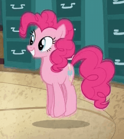 Pinkie Pie Pink Pony Standing On Round Carpet GIF