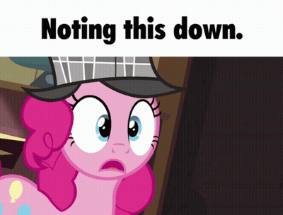 Pinkie Pie Wearing Hat Noting This Down GIF