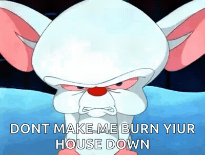 Pinky And The Brain Is A Cartoon Character With An Angry Face . GIF