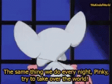 Pinky And The Brain Same Every Night GIF