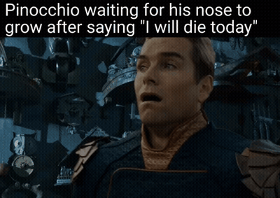 Pinocchio Saying I Will Die Today In Front Of Clocks GIF
