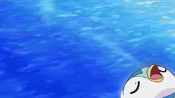 Piplup Backstroke Swimming GIF