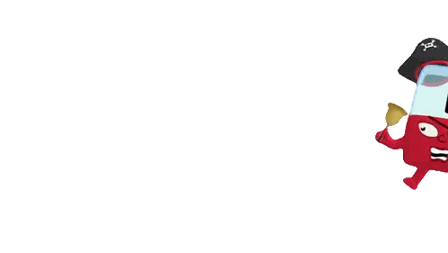 Pirate Cartoon With R And Bell Sticker