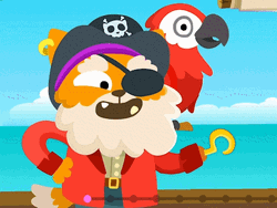 Pirate Cat With A Parrot On Its Shoulder GIF