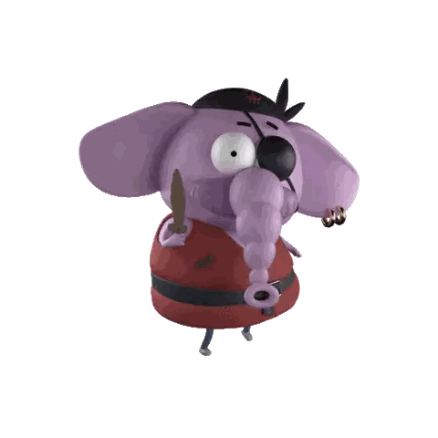 Pirate Character With Knife Sticker