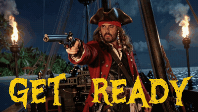 Pirate Costume Man Pointing Gun Saying Get Ready GIF