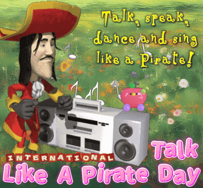 Pirate Costume Man With Boombox GIF