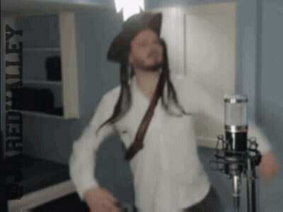 Pirate Dancing In Front Of Microphone Saying Alley GIF