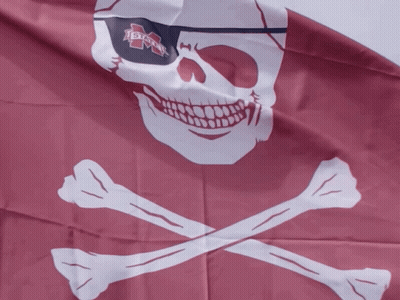 Pirate Flag With Skull Crossbones And Letter M GIF