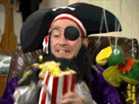 Pirate Frantically Eating Popcorn Meme