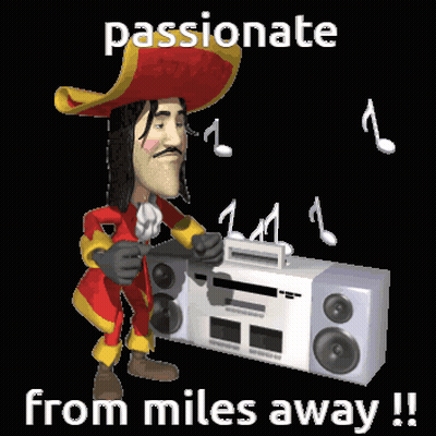 Pirate Holding Boombox Passionate From Miles Away GIF