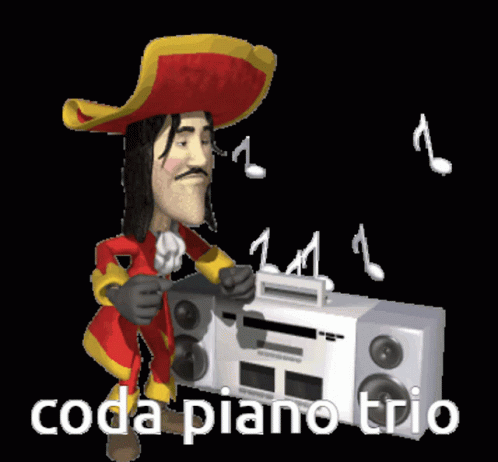 Pirate Man Holding Boombox Coda Piano Trio GIF
