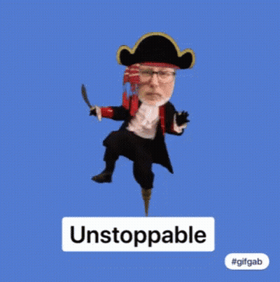 Pirate Man Holding Sword And Unstoppable Sign GIF