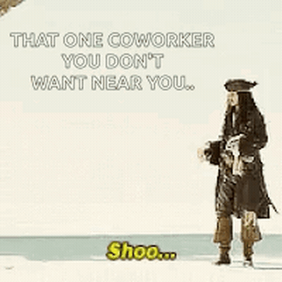 Pirate Man Talking On Beach GIF