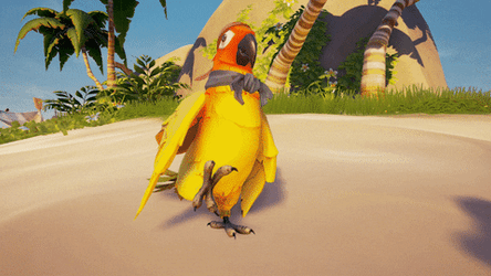 Pirate Parrot And Monkey On A Beach GIF