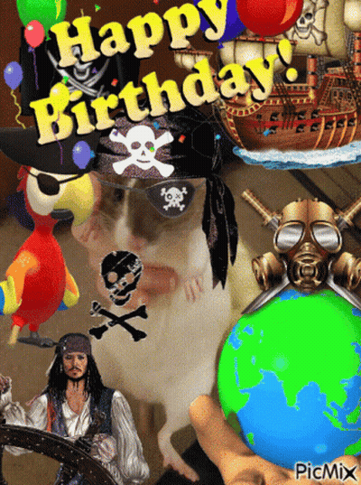 Pirate Saying Happy Birthday GIF
