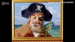 Pirate With A Parrot From SpongeBob SquarePants GIF